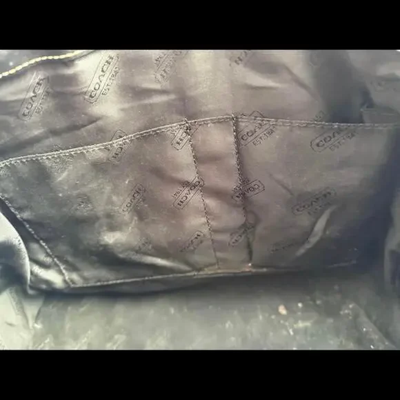 Coach‎ black leather shoulder bag purse Vintage